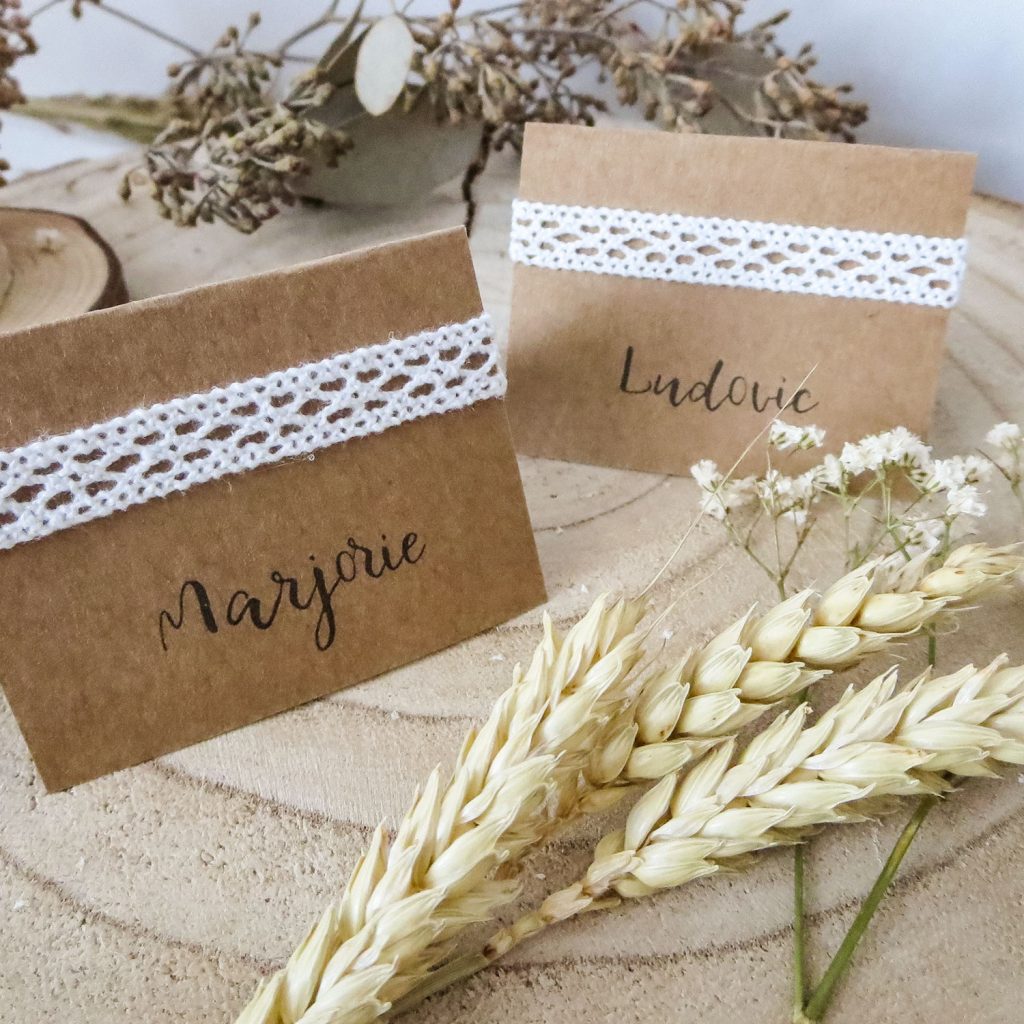 marque-place mariage rustique