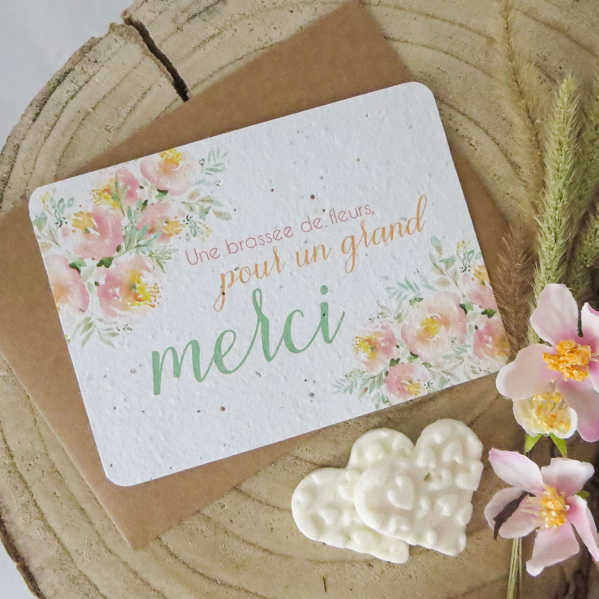 Grande carte à planter "merci"
