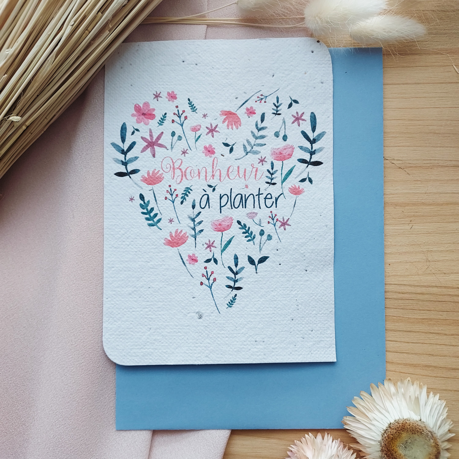 Carte ensemencée "bonheur à planter"