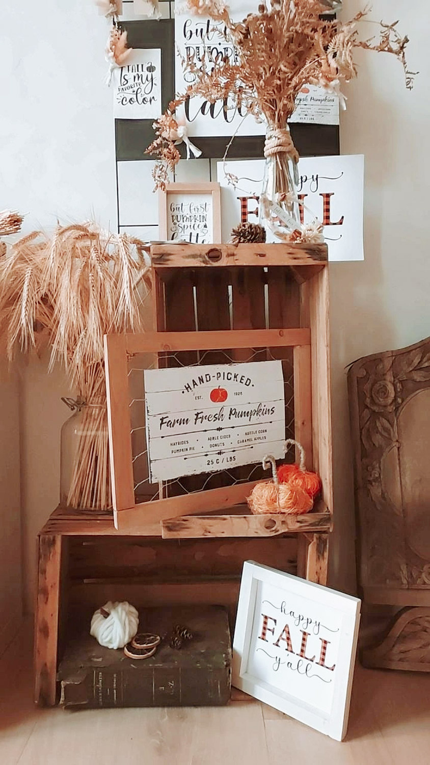 cadres automne farm house