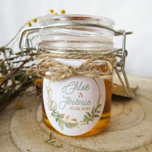 Pot de miel mariage à personnaliser