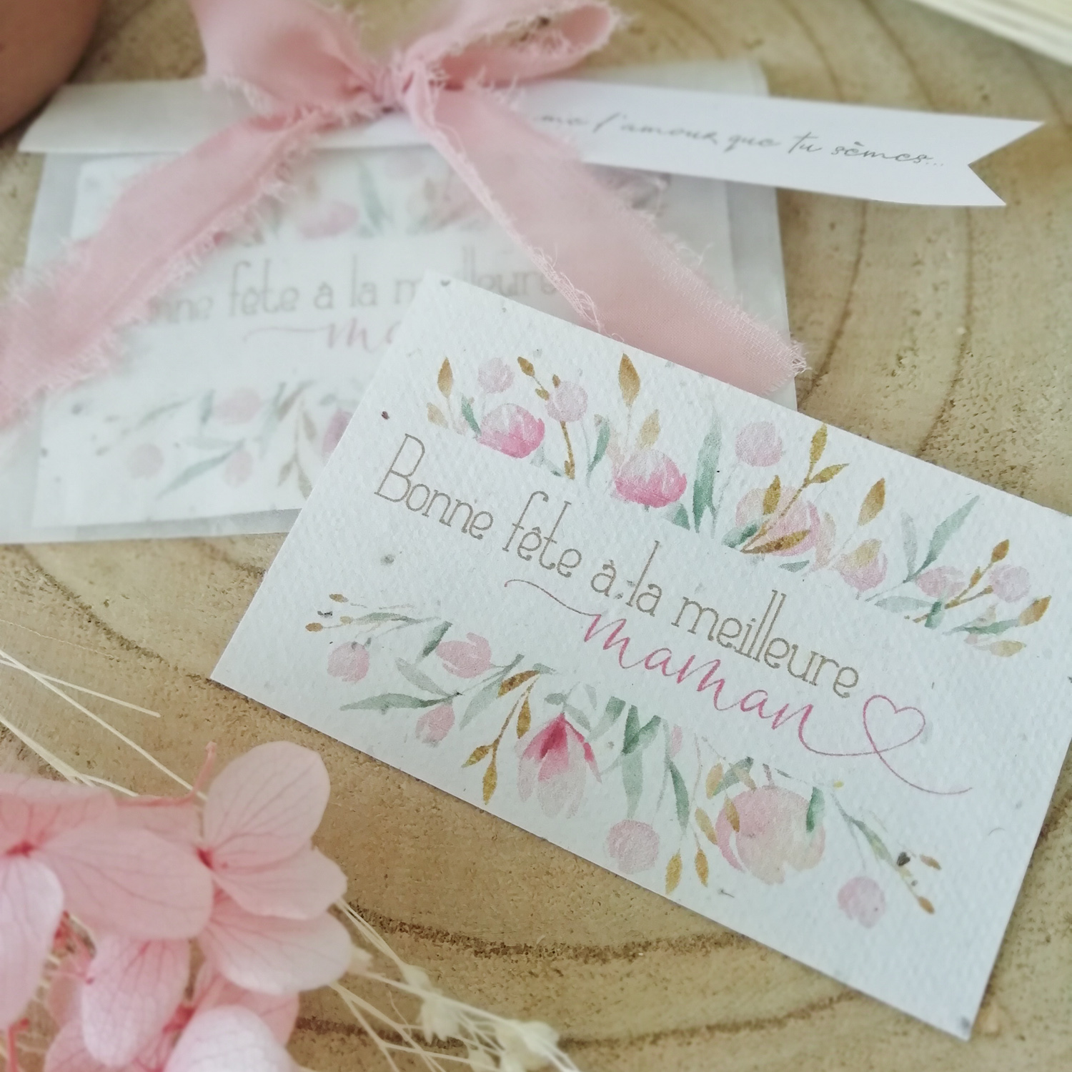 mini carte à planter Bonne fête Maman