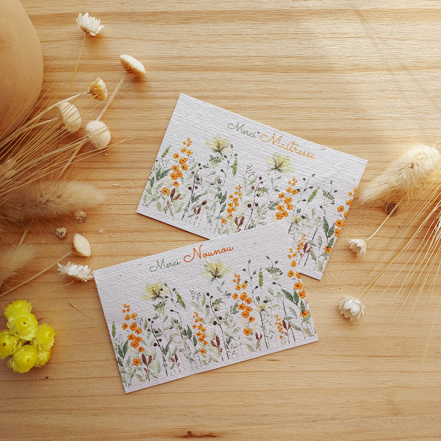 Cartes à planter merci Nounou merci Maitresse