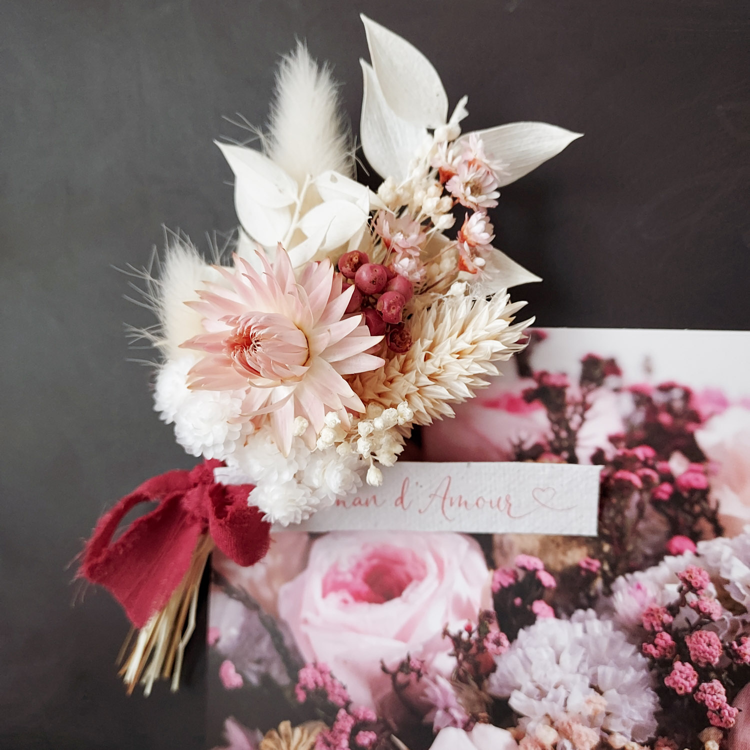 magnet fleurs séchées bonne fête maman