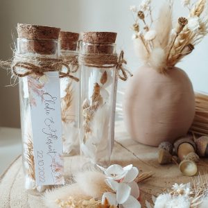 eprouvette de fleurs séchées mariage pampas